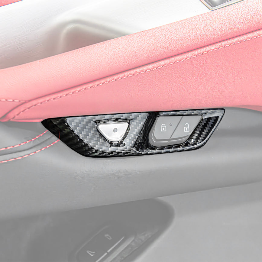 Corvette C8 DRY CARBON FIBER Door Control Button Cover image 3