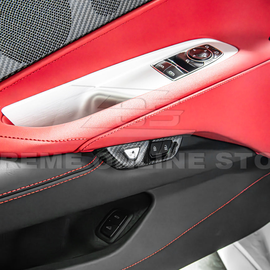 Corvette C8 DRY CARBON FIBER Door Control Button Cover image 4