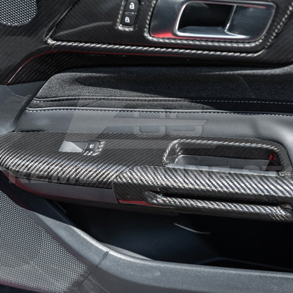 2015-up Ford Mustang DRY Carbon Fiber Side Door Glass Lifting Panel image 5