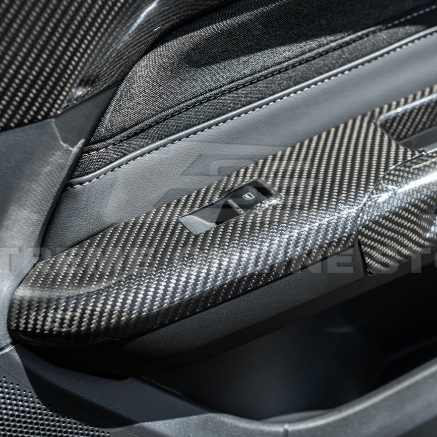2015-up Ford Mustang DRY Carbon Fiber Side Door Glass Lifting Panel image 8