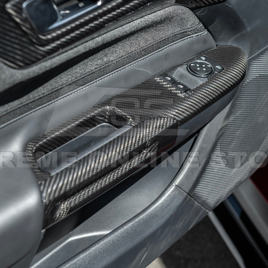2015-up Ford Mustang DRY Carbon Fiber Side Door Glass Lifting Panel image 9