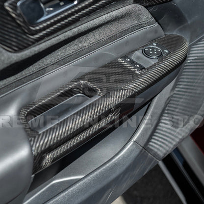 2015-up Ford Mustang DRY Carbon Fiber Side Door Glass Lifting Panel image 9