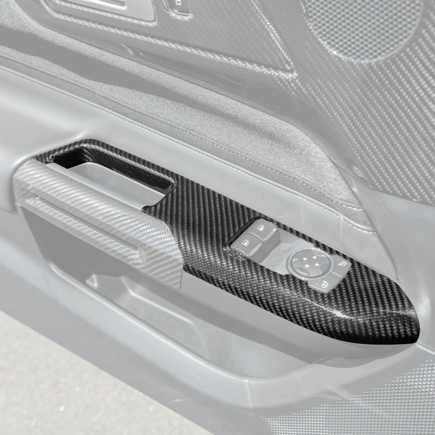 2015-up Ford Mustang DRY Carbon Fiber Side Door Glass Lifting Panel image 1