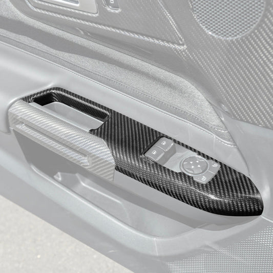 2015-up Ford Mustang DRY Carbon Fiber Side Door Glass Lifting Panel image 1