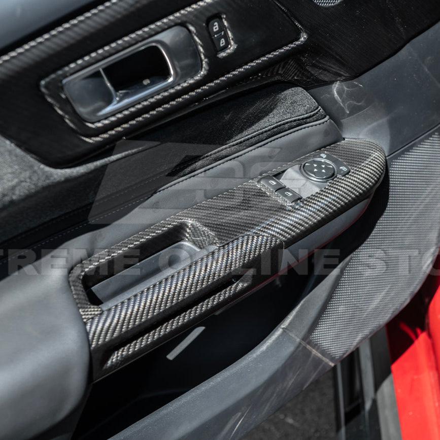 2015-up Ford Mustang DRY Carbon Fiber Side Door Glass Lifting Panel image 13