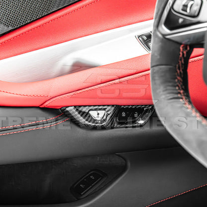 Corvette C8 DRY CARBON FIBER Door Control Button Cover image 6