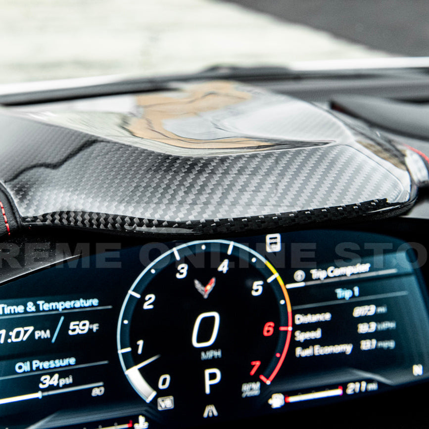 Corvette C8 DRY CARBOn FIBER Upper Dashboard Instrument Panel Cover image 5
