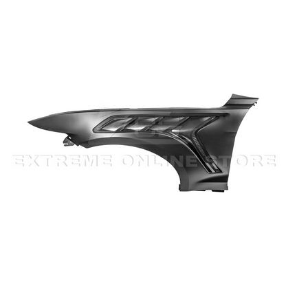 2015-17 Ford Mustang S550 | GTD Style Primed Black Front Side Vented Fenders image 23