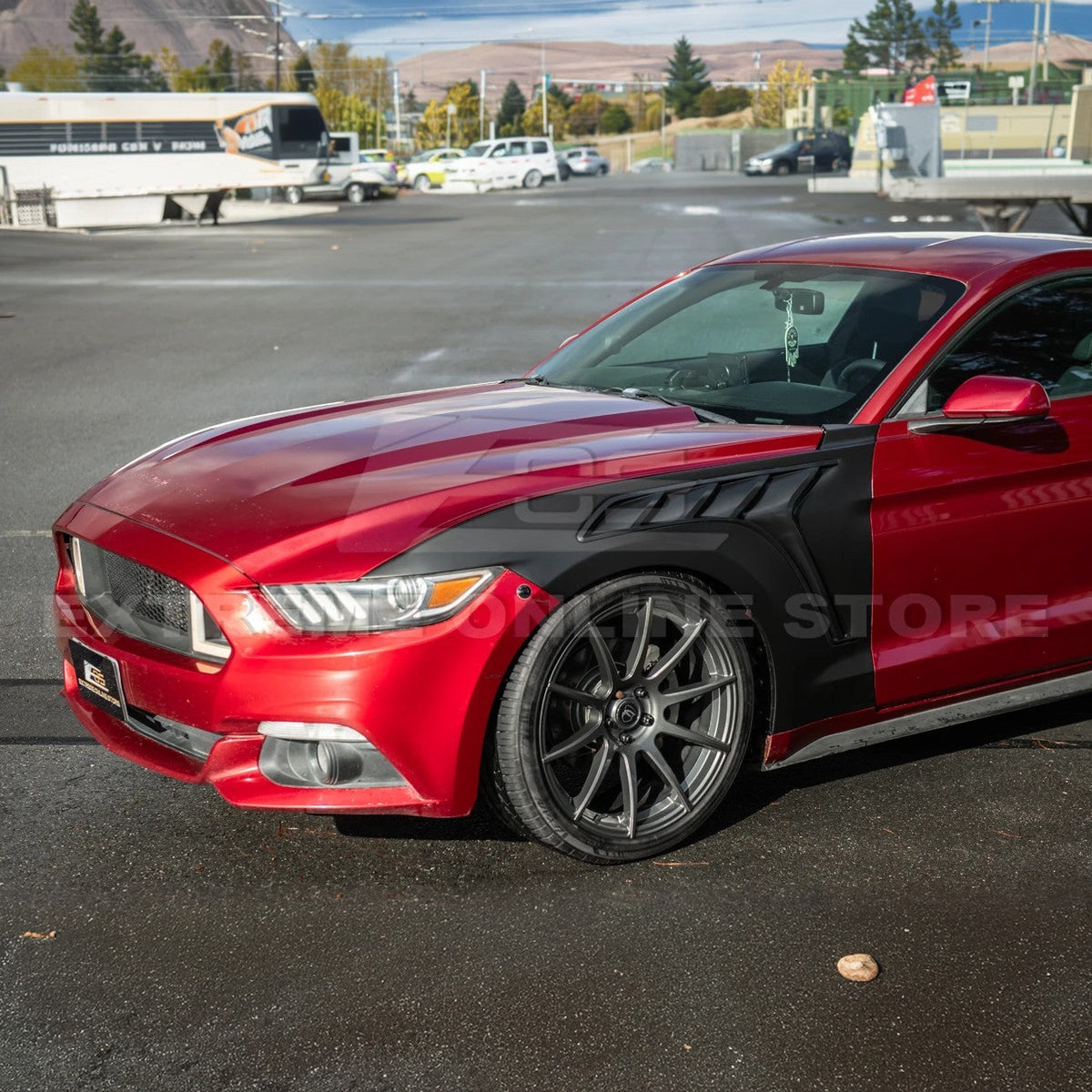 2015-17 Ford Mustang S550 | GTD Style Primed Black Front Side Vented Fenders image 5