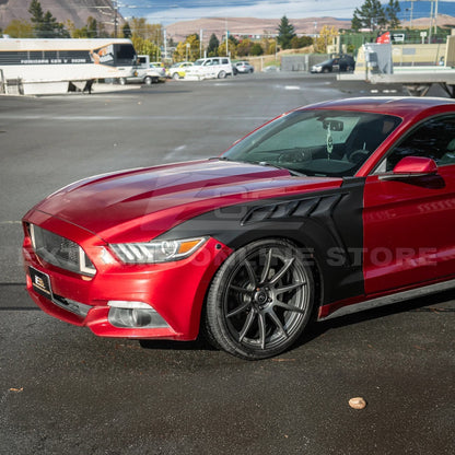 2015-17 Ford Mustang S550 | GTD Style Primed Black Front Side Vented Fenders image 5