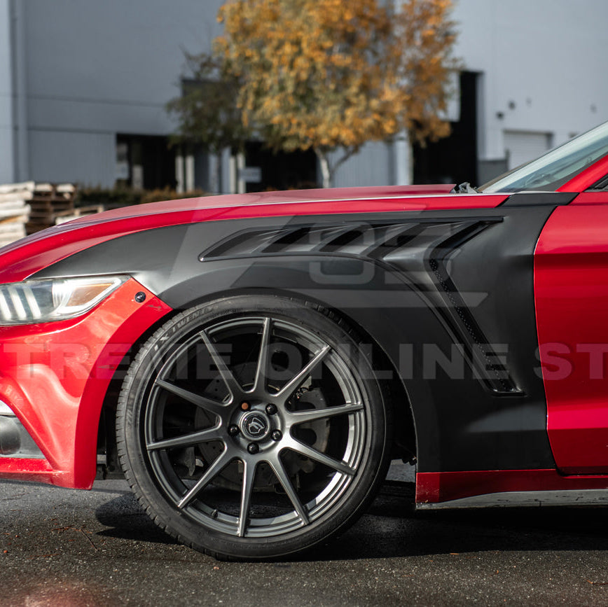 2015-17 Ford Mustang S550 | GTD Style Primed Black Front Side Vented Fenders image 9