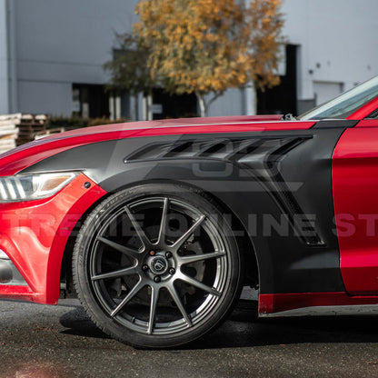 2015-17 Ford Mustang S550 | GTD Style Primed Black Front Side Vented Fenders image 9