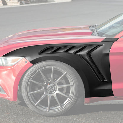 2015-17 Ford Mustang S550 | GTD Style Primed Black Front Side Vented Fenders image 3