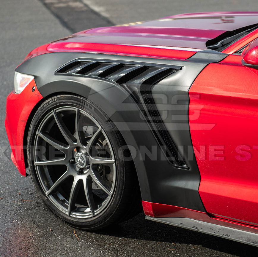 2015-17 Ford Mustang S550 | GTD Style Primed Black Front Side Vented Fenders image 10