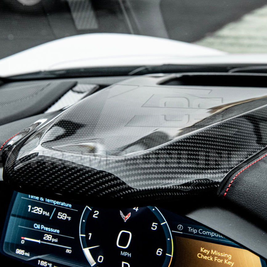 Corvette C8 DRY CARBOn FIBER Upper Dashboard Instrument Panel Cover image 10