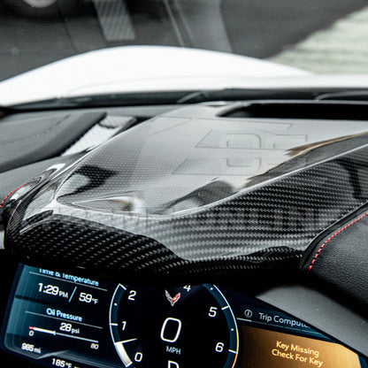 Corvette C8 DRY CARBOn FIBER Upper Dashboard Instrument Panel Cover image 10