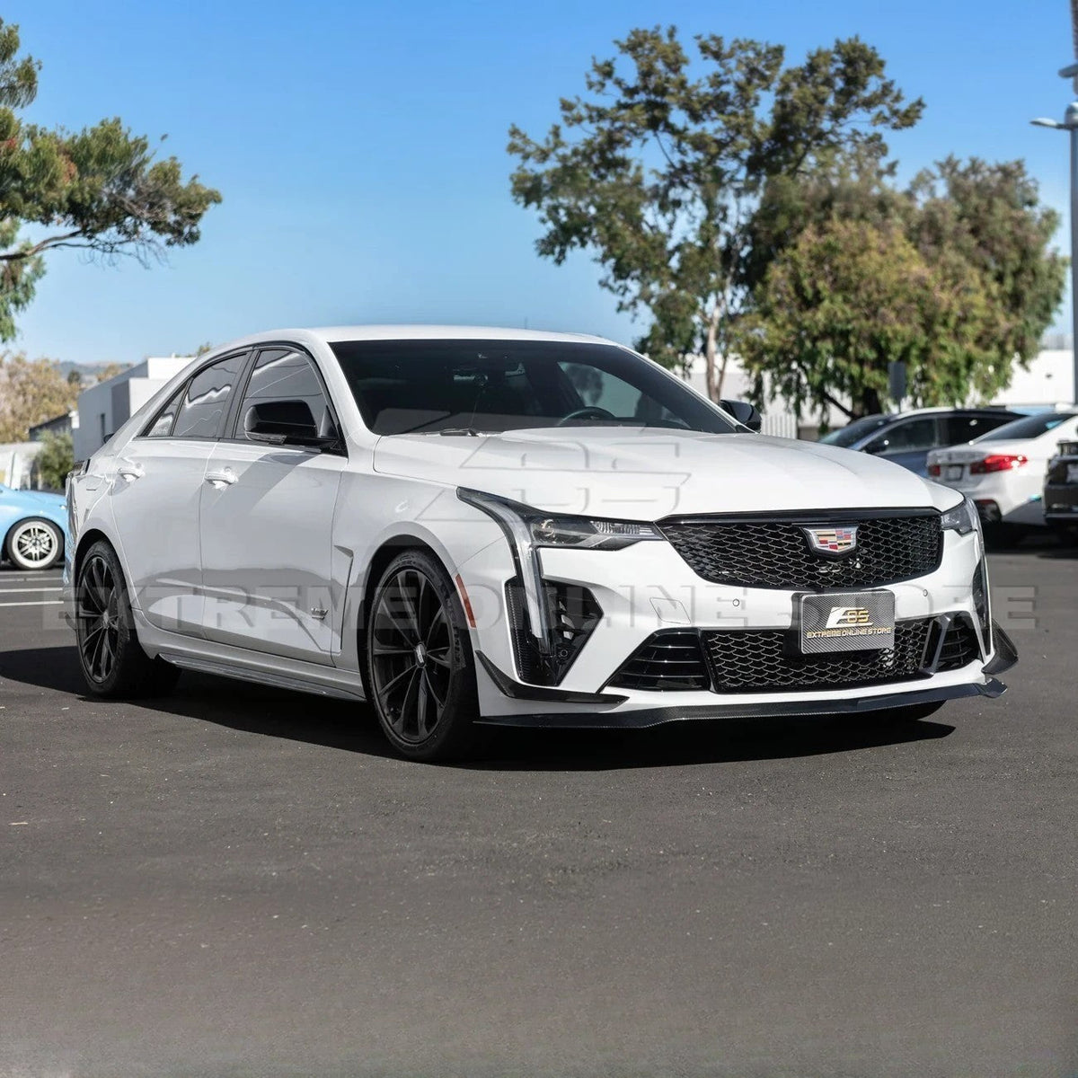 2020-Up Cadillac CT4-V Blackwing Front Lip Splitter Carnards image 8