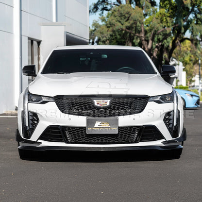 2020-Up Cadillac CT4-V Blackwing Front Lip Splitter Carnards image 7
