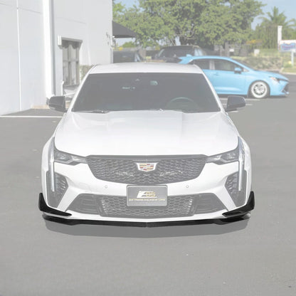 2020-Up Cadillac CT4-V Blackwing Front Lip Splitter Carnards image 2