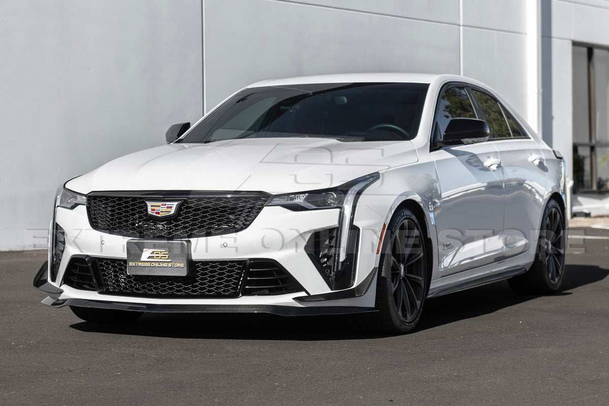 2020-Up Cadillac CT4-V Blackwing Front Lip Splitter Winglets Side Skirts image 5