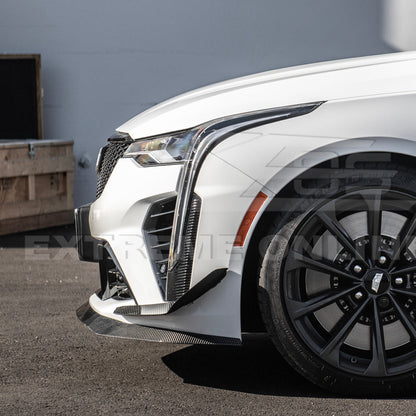 2020-Up Cadillac CT4-V Blackwing Front Lip Splitter Carnards image 10
