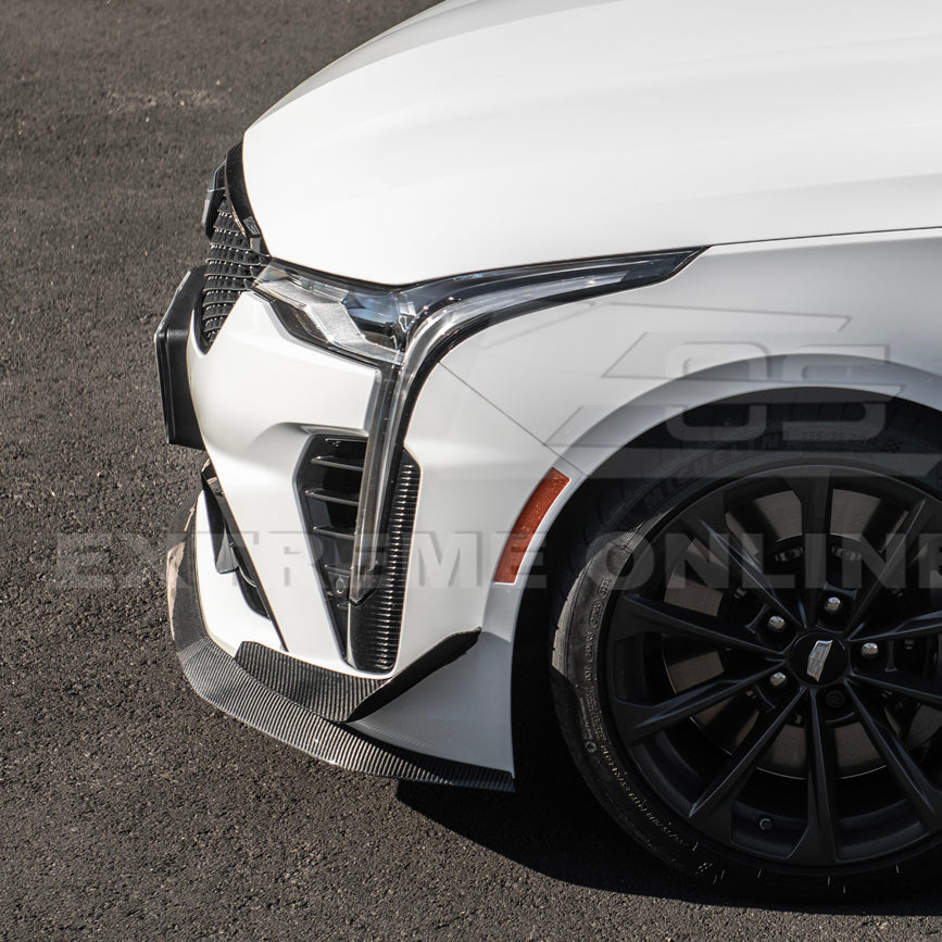 2020-Up Cadillac CT4-V Blackwing Front Lip Splitter Carnards image 11