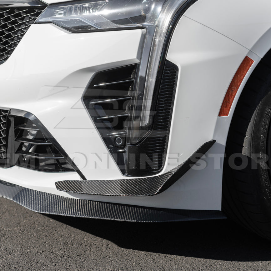 2020-Up Cadillac CT4-V Blackwing Front Lip Splitter Carnards image 56