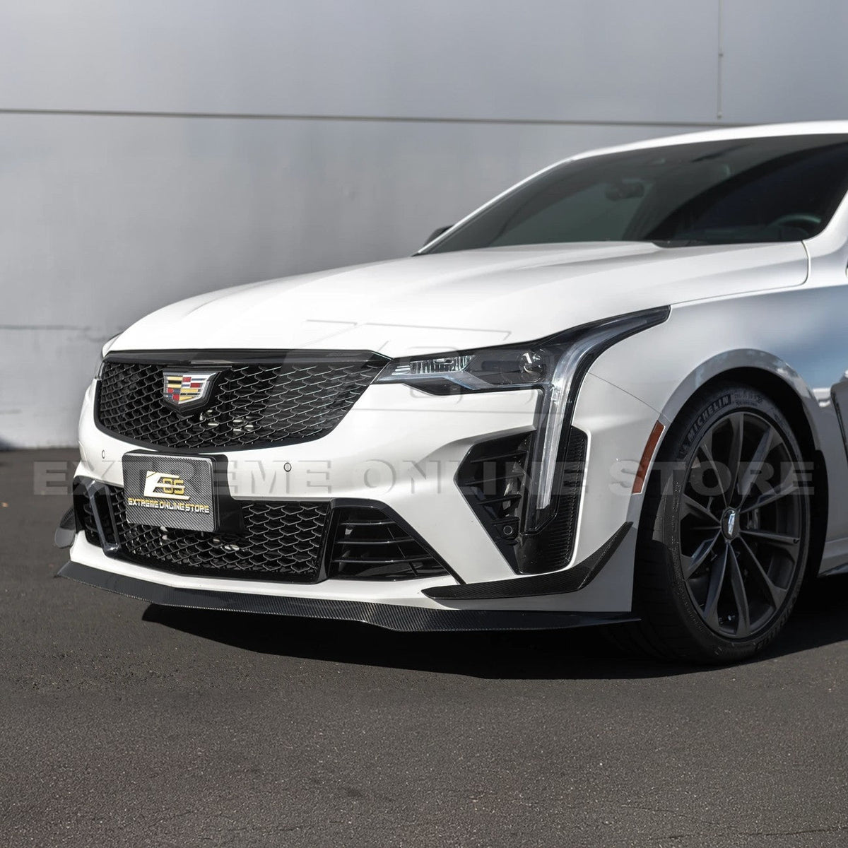 2020-Up Cadillac CT4-V Blackwing Front Lip Splitter Carnards image 47