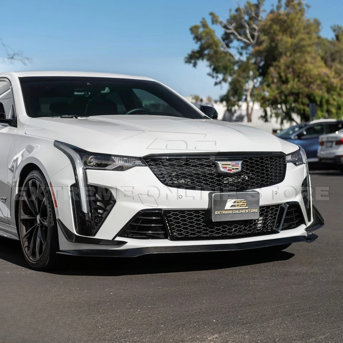 2020-Up Cadillac CT4-V Blackwing Front Lip Splitter Carnards image 51