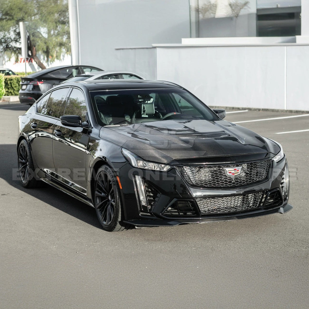 2020-Up Cadillac CT5-V Blackwing Bumper Hood Vented Cover image 3