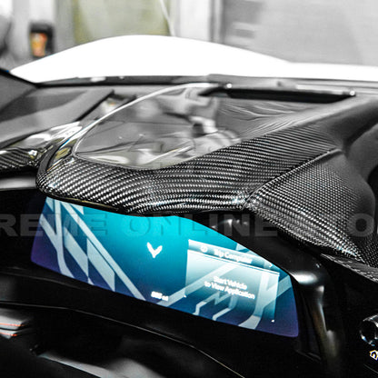 Corvette C8 DRY CARBON FIBER Upper Dash Instrument Panel Cover Kit image 8