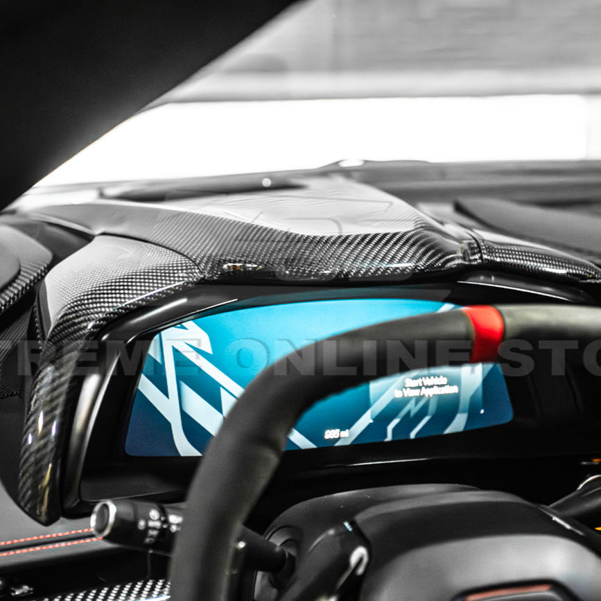 Corvette C8 DRY CARBON FIBER Upper Dash Instrument Panel Cover Kit image 9