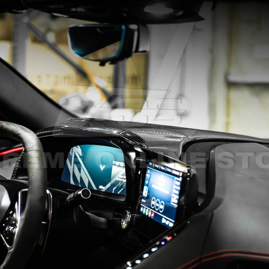 Corvette C8 DRY CARBON FIBER Upper Dash Instrument Panel Cover Kit image 17