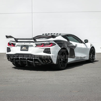 2020-Up Corvette C8 DRY CARBON FIBER Rear Bumper Diffuser Quad Exit image 8