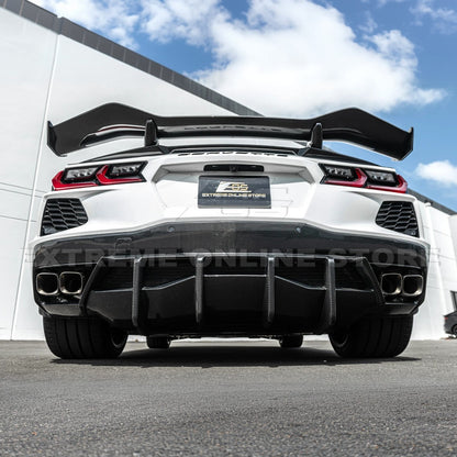 2020-Up Corvette C8 DRY CARBON FIBER Rear Bumper Diffuser Quad Exit image 7