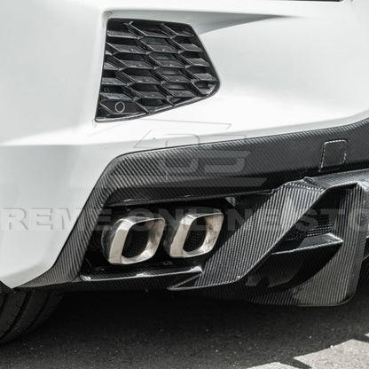 2020-Up Corvette C8 DRY CARBON FIBER Rear Bumper Diffuser Quad Exit image 12