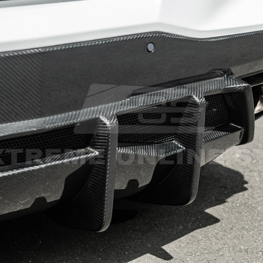 2020-Up Corvette C8 DRY CARBON FIBER Rear Bumper Diffuser Quad Exit image 14