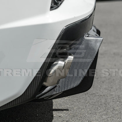 2020-Up Corvette C8 DRY CARBON FIBER Rear Bumper Diffuser Quad Exit image 17