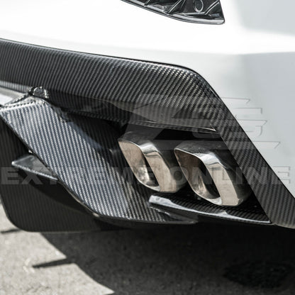 2020-Up Corvette C8 DRY CARBON FIBER Rear Bumper Diffuser Quad Exit image 18
