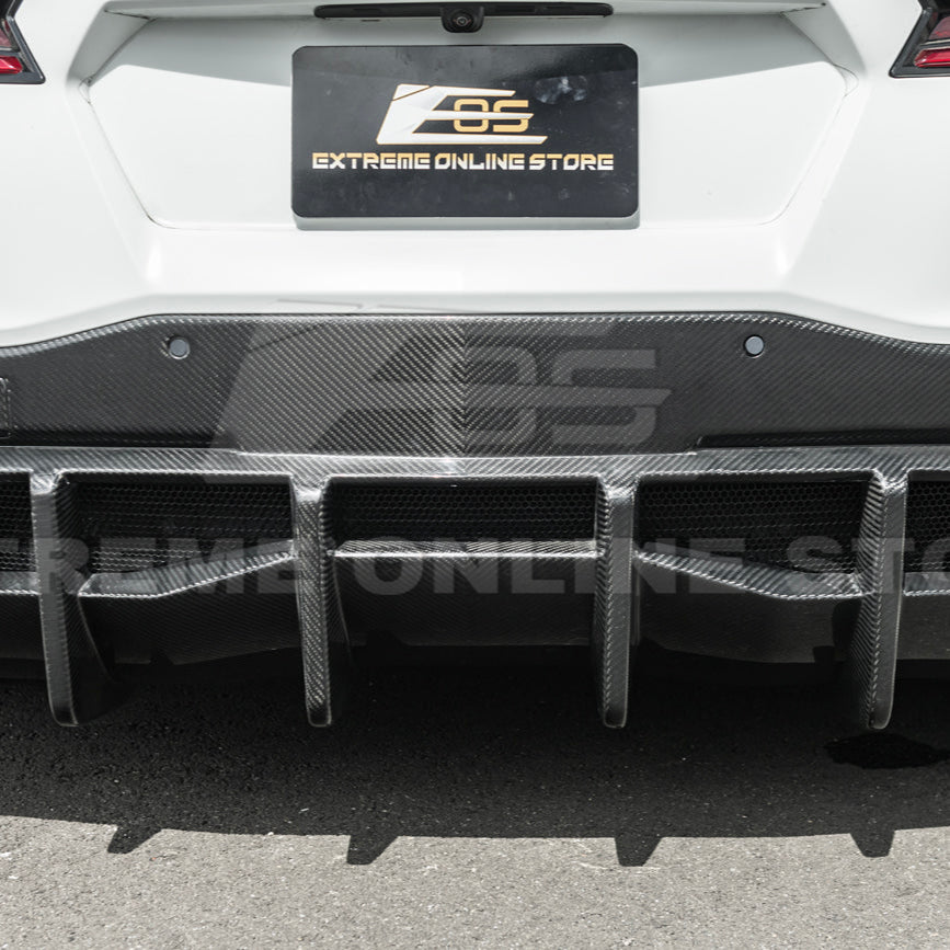 2020-Up Corvette C8 DRY CARBON FIBER Rear Bumper Diffuser Quad Exit image 19