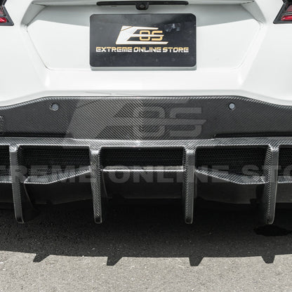 2020-Up Corvette C8 DRY CARBON FIBER Rear Bumper Diffuser Quad Exit image 19
