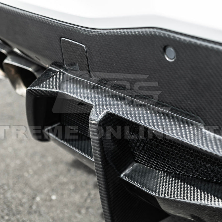 2020-Up Corvette C8 DRY CARBON FIBER Rear Bumper Diffuser Quad Exit image 21