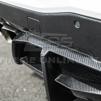 2020-Up Corvette C8 DRY CARBON FIBER Rear Bumper Diffuser Quad Exit image 21