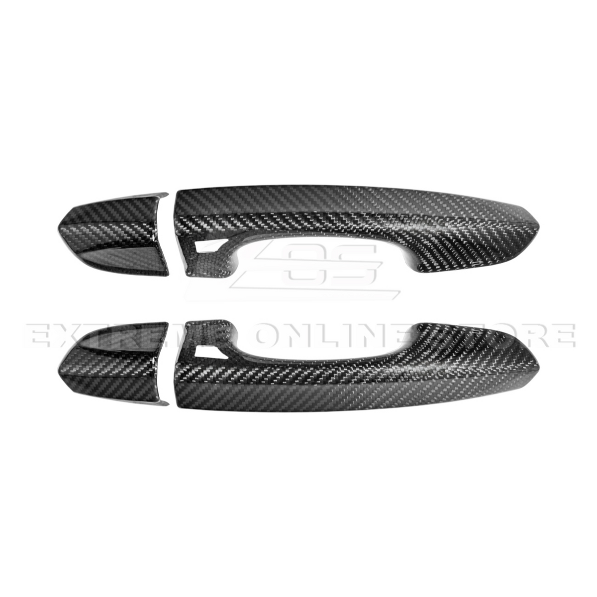 2015-23 Ford Mustang DRY CARBON FIBER Outer Door Handle Cover Set image 12