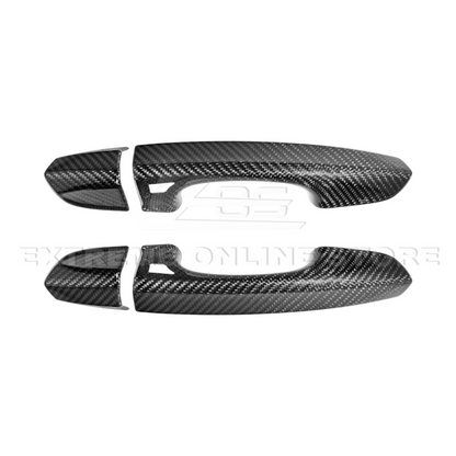 2015-23 Ford Mustang DRY CARBON FIBER Outer Door Handle Cover Set image 12
