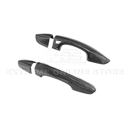 2015-23 Ford Mustang DRY CARBON FIBER Outer Door Handle Cover Set image 13