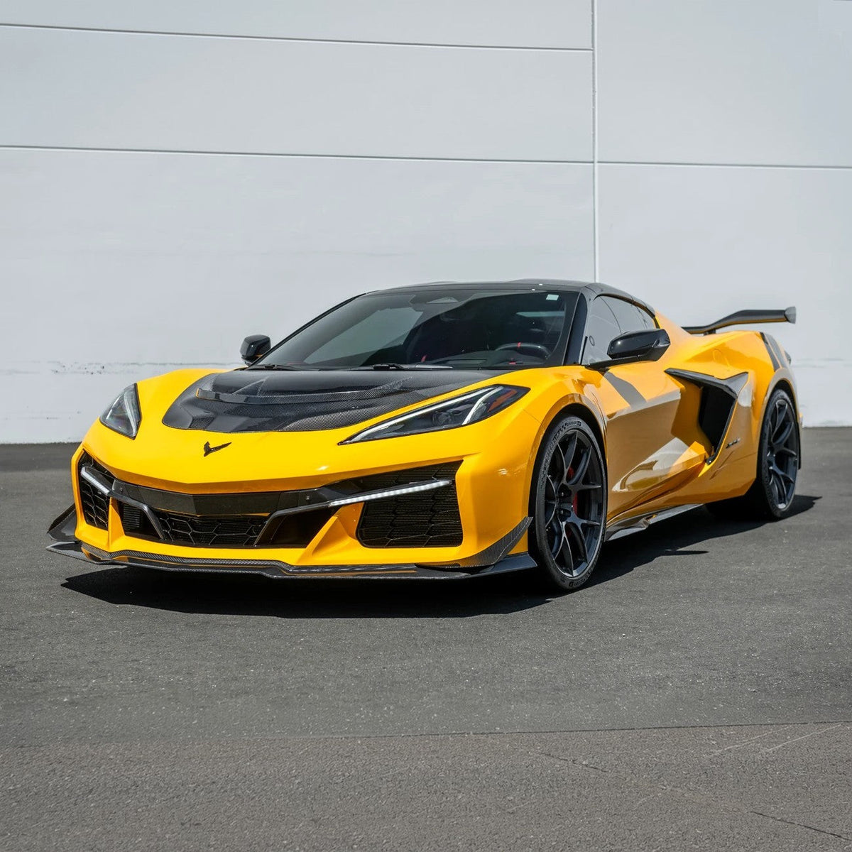 Corvette C8 Z06 | Z07 DRY Carbon Fiber Front Splitter & No Drill Canards image 4