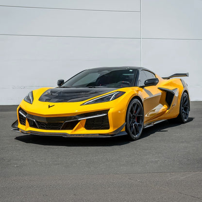 Corvette C8 Z06 | Z07 DRY Carbon Fiber Front Splitter & No Drill Canards image 4