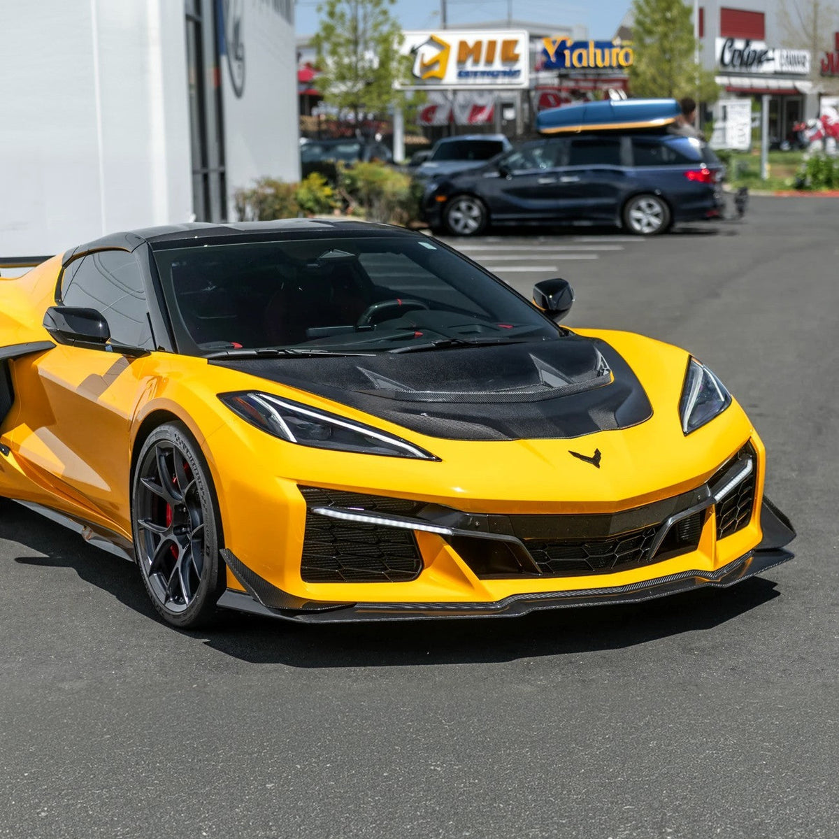 Corvette C8 Z06 | Z07 DRY Carbon Fiber Front Splitter & No Drill Canards image 7