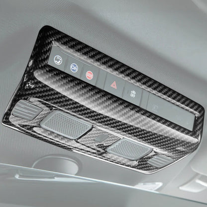 Corvette C8 DRY CARBON FIBER Roof Reading Light Control Cover image 1